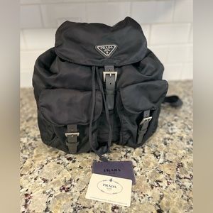 PRADA 90’s Vintage Nylon Vela Backpack Large Black 💯 AUTHENTIC